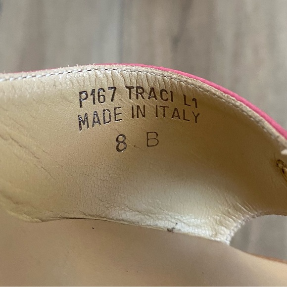 Coach Women's Traci Kerala Calf Fuchsia Pink Leather Wedge Sandals 8 Slides Y2K - Picture 6 of 9